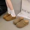 Sandálias Slip-On Estilo Birkenstock Marrom Retrô de Solado Grosso para Mulheres, Nova Coleção Verão 2026 Sandálias Plataforma Fechadas para Uso ao Ar Livre