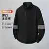 Sudadera con cuello alto para hombre, Chaqueta de media cremallera de manga larga Sorona para otoño e invierno, Camiseta casual holgada para hombre, Estilo primavera y otoño
