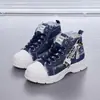 Z006 Zapatos de Lona de Caña Alta Botas Martin para Mujer 2026 Versátiles Transpirables Suela Gruesa que Aumenta la Altura Modernos Antideslizantes Zapatos Deportivos Casuales