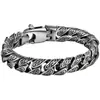 Pulsera Sencilla y Elegante con Patrón de Hierba Tang, Chapada en Plata, Estilo Grueso, Moda Callejera Hip-Hop para Hombres, Artículo Popular Transfronterizo de Moda