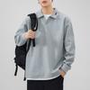 Marca de Moda Camisa Polo de Lapela Masculina 2024 Outono Nova Casual Versátil Roupas Soltas plus size Camiseta de Manga Comprida