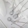 Distrito de Lu Venda Quente Colar Banhado a Cobre Microincrustado com Zircônia Feminino Verão Luxo Leve Nicho Pingente Corrente de Clavícula de Alta Qualidade Joias Atacado