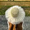 Sombrero de Paja de Ala Ancha con Lazo de Encaje 2026 Nuevo Estilo Sombrero de Sol para Playa y Costa para Mujer Hermoso Sombrero de Sol