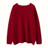 Novedad Otoño e Invierno 2026 Ropa de Punto de Cachemira para Mujer, Versátil, Adelgazante, Sencilla, Tejido Relajado, Suéter Holgado