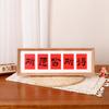 Año del Caballo Bendición de Año Nuevo Carácter Decoración de Escritorio Rojo Pantalla Texto de Caligrafía DIY Tira Horizontal Cuadrícula Papel Cartulina Marco de Fotos