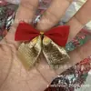 Lazo Navideño de Fábrica Lazo Multicolor a Granel Oro y Plata Tela Roja Decoraciones Colgante para Árbol de Navidad