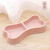 O Mais Vendido da Amazon Estilo Ins Cor Macaron Formato de Osso Tigela Dupla para Pet Plástico Tigela de Ração para Cachorro Tigela de Ração para Gato Atacado
