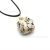 Temu Venta Caliente Colgante de Alambre Dorado Asimétrico Tendencia Piedra Natural Cristal Ágata Piedra Collar Boutique Tk Venta Caliente