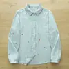 Camisa de Gasa de Algodón de Doble Capa con Mangas Largas y Divertido Bordado de Pony de Dibujos Animados, Suave, Amigable con la Piel, Ligera, Transpirable, Top Holgado de Algodón Puro