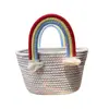 Canasta de Mano Arcoíris Regalo de Regreso Luna Llena del Bebé Año Viejo Banquete de los Cien Días de los Niños Regalo de Acompañamiento Caja de Regalo de Cumpleaños Tejida