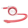 Cable de Datos Retráctil 3 en 1 Compatible con Cables de Carga Apple, Android y Tipo-C, Adecuado para Regalos Corporativos y Eventos
