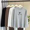 100kg Ropa de Otoño para Chica Gorda Nueva Casual Más Fácil de Combinar Camiseta de Manga Larga con Estampado de Cartas de Amor Talla Grande Ropa Interior para Mujer 8211