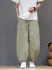 Pantalones de verano holgados y ligeros estilo chino para hombre, pantalones de pierna ancha transpirables de secado rápido con curva en L, talla 8X pantalones harén