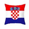 Funda de Almohada Estampada Temática de la Copa Mundial de Qatar 2025 con Diseño de Bandera Nacional Funda para Cojín de Sofá para Sala de Estar y Dormitorio