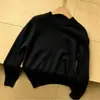 Suéter de punto liso de terciopelo Andy engrosado para otoño e invierno, cuello semi-alto, unisex para niños, manga larga, camiseta interior, top cálido