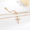 Xl102 Estilo Europeu e Americano Transfronteiriço Prata S925 Pingente de Cruz com Diamante Personalizado Tendência Elegante Doce Corrente de Clavícula