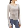2025 Nuevos Tops Deportivos para Mujer, Camisetas de Manga Larga, Ajustados, Ropa de Entrenamiento para Correr con Sensación Nude, Ropa de Yoga Adelgazante