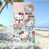 Fornecimento Exclusivo Transfronteiriço de Toalhas de Praia Estampadas da Sanrio Hello Kitty com Impressão Digital Que Não Desbota e Podem Ser Enviadas Individualmente