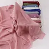Transmissão ao vivo Cachecol longo de chiffon de pérola criptografado transfronteiriço com flores dobradas feitas à mão e contas, lenço de gaze de minoria étnica, lenço de cabeça malaio