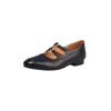 Sapatos Mary Jane Estilo Britânico Vazados Couro Bovino Camada Superior Dupla Botão Salto Baixo Grosso Bico Redondo Couro Genuíno para Mulheres 2025 Outono