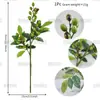 Folhas Verdes Artificiais Transfronteiriças, Ramos de Oliveira, Frutas Vermelhas Artificiais, Frutas da Sorte, Adereços Criativos para Fotos de Natal, Folhas Verdes e Frutas Vermelhas Artificiais