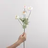 Decoração Exquisita de Flor Artificial Rosa de Chá Simulada com 4 Cabeças para Casamento, Mesa Interna, Arranjo de Flores Artificiais, Materiais de Arte Floral