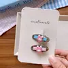 Corea del Sur Puerta Este Laca Brillante Láser Pinza de Pato Ovalada Clip Lateral de Animal de Resina Lindo para Niña Par Edición AB