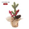 Árvore de Natal Mini Cricket Árvore de Pinhas Atacado Árvore de Natal Ornamento de Mesa Árvore de Natal de Mesa com Juta e Frutas Vermelhas