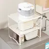 Estante de almacenamiento para encimera de cocina, soporte para ollas extensible, estante de almacenamiento multifuncional para microondas y olla arrocera para el hogar