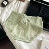 Ins Desejo Puro Bomba ~ Lingerie de Cetim Francês Cuecas Sexy Vazadas Semicirculares de Renda Macia Respirável de Cintura Média para Mulheres