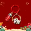 Lindo y Festivo Llavero Colgante de Panda Estilo Chino Lenguaje de Bendición Evento Conmemorativo Creativo Pequeño Regalo Colgante Accesorios