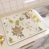 Mantel individual para mesa de comedor de tierra de diatomeas estilo americano con un toque de alta gama, adecuado para uso doméstico, aislante del calor, absorbente de agua, secado rápido, tapete para encimera, tapete de drenaje resistente a manchas para cocina