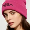 Gorro de Punto Bordado de Serpiente Transfronterizo Europeo y Americano Otoño e Invierno Cálido Suéter Gorro de Lana Gorro para Clima Frío