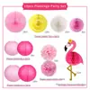 Fiesta Temática de Hawái Serie Rosa Flor de Papel Flamenco Linterna de Papel Suministros de Decoración para Fiesta de Cumpleaños de Verano