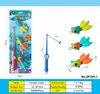 Set de Pesca Infantil Transfronterizo del Sudeste Asiático Juguetes Educativos con Caña de Pescar, Red para Peces, Varios Peces Marinos y Juguetes para el Agua en Empaque de Ampolla