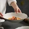 Plato de Cerámica Dehua de Fábrica Plato para Sopa Vajilla Destacada de Restaurante Plato Tazón Estilo Japonés Alto Valor Plato Plato Hogar Sentido Premium