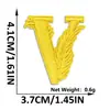 Mil Victorias Pluma Amarilla Letra Número Bordado Parche de Tela Adhesivo Termofusible Ropa Zapatos Sombreros Accesorios Parche Decorativo Termoadhesivo