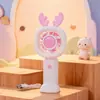 Mini Ventilador de Orelha de Coelho de Desenho Animado Modelo Novo 2026 com Base de Suporte, Carregamento USB, Ventilador Portátil de Resfriamento de Três Velocidades
