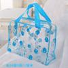 Bolsa cosmética transparente estampada direta da fábrica portátil grande capacidade à prova d'água bolsa de armazenamento em pvc bolsa de mão para senhoras