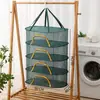 Red de Secado Multicapa para Verduras, Carne Curada, Pescado Seco, Rábanos, Estante Plegable de Secado Otoñal para Batatas, Herramienta Anti-Moscas, Estante Engrosado