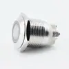 Interruptor de Botón Metálico de Cabeza Plana de 16 mm con Luz de Anillo de 4 Pines con Pies de Tornillo Restablecimiento/Autobloqueo