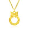Collar de Oro Shuibei 999 Oro Puro Colgante Fu Collar Entrelazado 3D Oro Duro para Mujer Oro Puro Industria de la Belleza Estilo Caliente