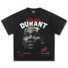 2025 Nova Cross-border Durant American Direct Injection Pequeno pescoço manga curta T-shirt masculino e feminino algodão pesado vintage gola redonda