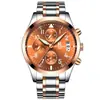 Ontheedge Ruizhi Source RZY028 Reloj de Pulsera de Cuarzo para Hombre con Correa de Acero para Negocios y Comercio Exterior