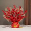 Flores Artificiais Fortune Fruit Flores Artificiais Decoração de Sala de Estar Decoração Decoração Decoração Decoração Decoração Ano Novo Balde de Azevinho Presente de Mudança