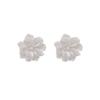 Pendientes de botón de plata S925 con forma de aguja, estilo coreano, pequeños, frescos y sencillos, elegantes, con flores doradas, joyería acrílica vintage de moda para mujer