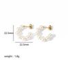 Pendientes de perlas de lujo ligeros de estilo europeo y americano, pendientes de perlas de oro de 18 quilates, de acero inoxidable, con cuentas de oro, pendientes de moda de alta calidad para mujer.