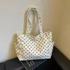 Bolsa Tote Versátil Estilo Coreano de Lunares para Mujer, Gran Capacidad, Bolso de Mano con Múltiples Compartimentos, para el Viaje Diario Casual, Bolsa de Hombro Única para Estudiantes
