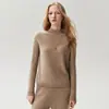 Coleção nova de outono/inverno em tricô, prêt-à-porter de alta qualidade, suéter 100% cashmere sem costura com gola alta e detalhes em tricô com padrão de abacaxi.