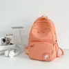 Mochila Escolar Fresca y Sencilla para Niñas, Estampado de Oso de Dibujos Animados, Adecuada para Estudiantes de Secundaria de Grados 3-6, Mochila de Alta Calidad